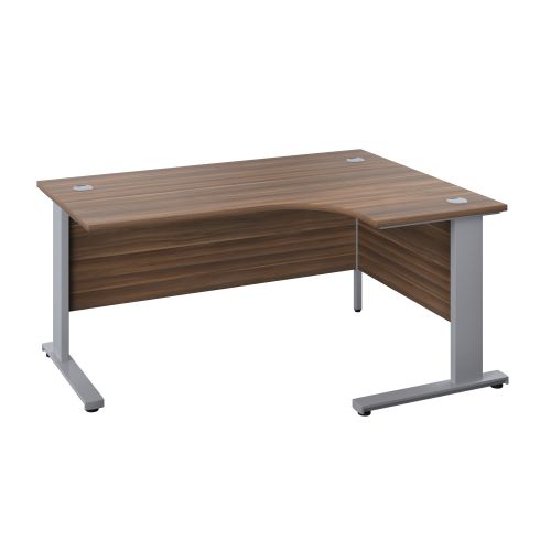 1200X1200 Cable Managed Upright Right Hand Radial Desk Dark Walnut-Silver