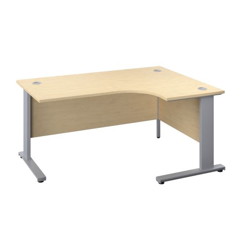 1200X1200 Cable Managed Upright Right Hand Radial Desk Maple-Silver
