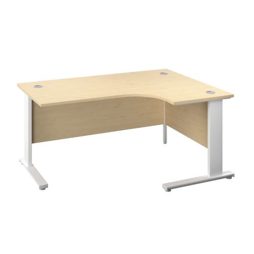 1200X1200 Cable Managed Upright Right Hand Radial Desk Maple-White