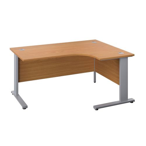 1200X1200 Cable Managed Upright Right Hand Radial Desk Nova Oak-Silver