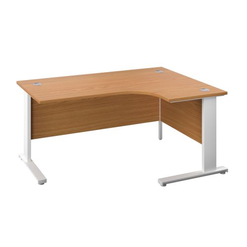 1200X1200 Cable Managed Upright Right Hand Radial Desk Nova Oak-White