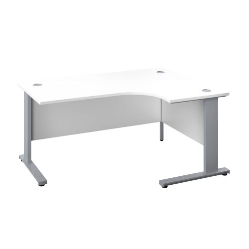 1200X1200 Cable Managed Upright Right Hand Radial Desk White-Silver