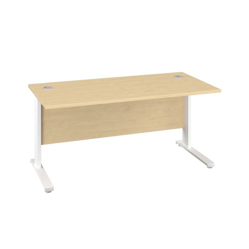 1200X800 Cable Managed Upright Rectangular Desk Maple-White