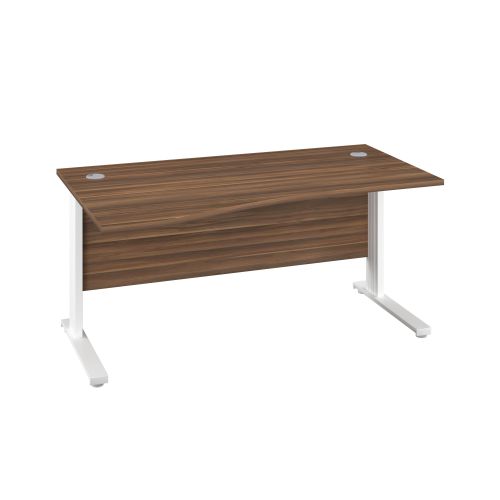 1400X1000 Cable Managed Upright Left Hand Wave Desk Dark Walnut-White