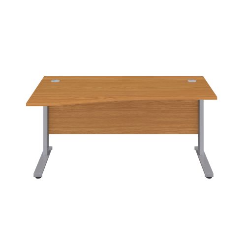 1400X1000 Cable Managed Upright Left Hand Wave Desk Nova Oak-Silver