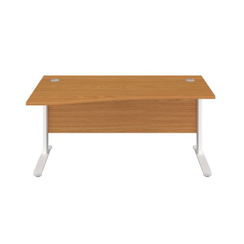 1400X1000 Cable Managed Upright Left Hand Wave Desk Nova Oak-White
