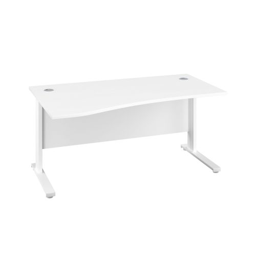 1400X1000 Cable Managed Upright Left Hand Wave Desk White-White