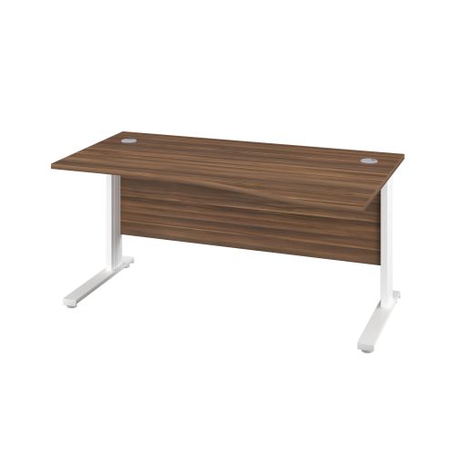 1400X1000 Cable Managed Upright Right Hand Wave Desk Dark Walnut-White