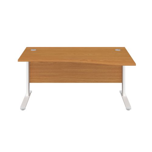 1400X1000 Cable Managed Upright Right Hand Wave Desk Nova Oak-White