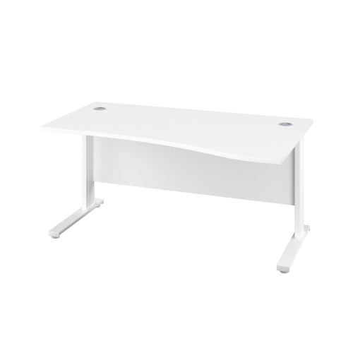 1400X1000 Cable Managed Upright Right Hand Wave Desk White-White