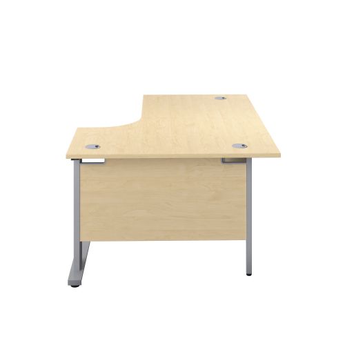 1800x1200 Cable Managed Upright Right Hand Radial Desk Maple Silver