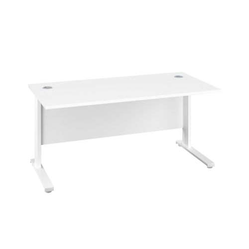 1800X600 Cable Managed Upright Rectangular Desk White-White