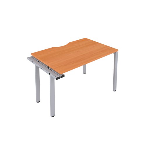 CB Bench Extension with Cut Out : 1 Person : 1200 X 800 : Beech/Silver