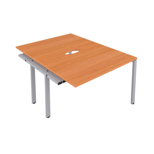 CB Bench Extension with Cut Out : 2 Person : 1200 X 800 : Beech/Silver