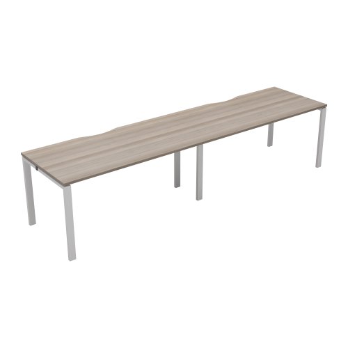 CB Single Bench with Cut Out : 2 Person : 1200 X 800 : Grey Oak/White