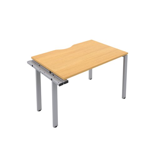 CB Bench Extension with Cut Out: 1 Person 1200 X 800 Nova Oak/Silver