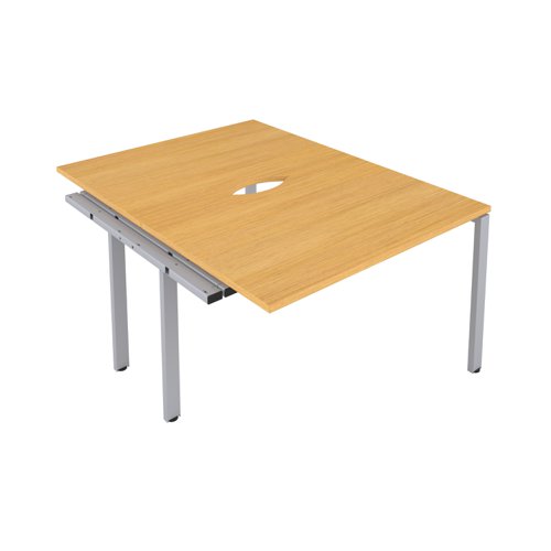 CB Bench Extension with Cut Out: 2 Person 1200 X 800 Nova Oak/Silver