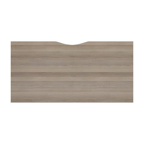 CB Bench with Cable Ports: 1 Person 1200 X 800 Grey Oak/Silver