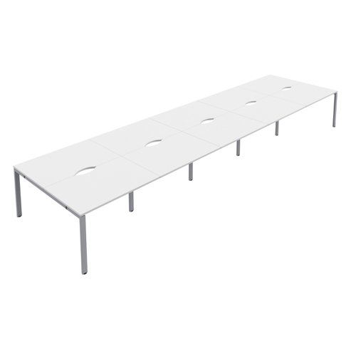 CB Bench with Cut Out: 10 Person 1200 X 800 White/Silver
