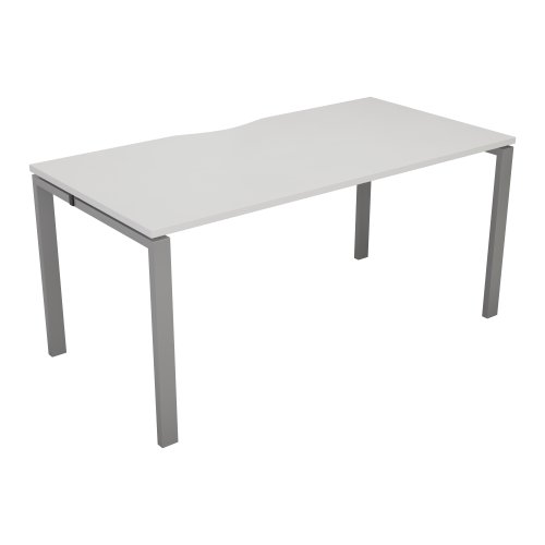 CB Bench with Cut Out: 1 Person 1200 X 800 White/Silver