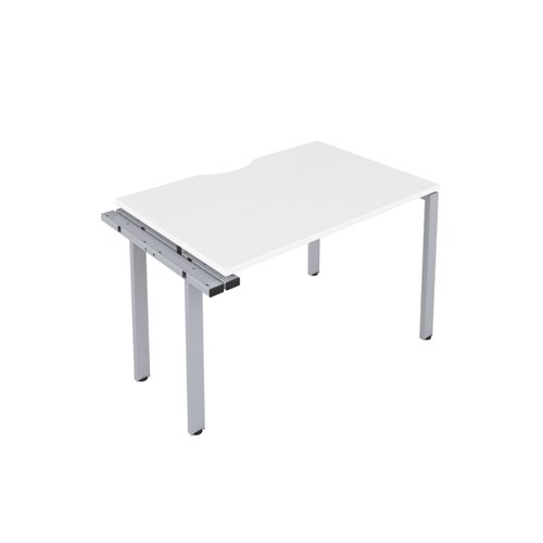 CB Bench Extension with Cut Out: 1 Person 1200 X 800 White/Silver