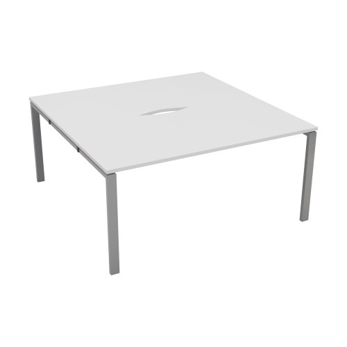 CB Bench with Cut Out: 2 Person 1200 X 800 White/Silver