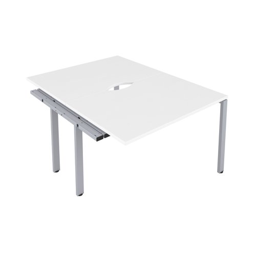 CB Bench Extension with Cut Out: 2 Person 1200 X 800 White/Silver