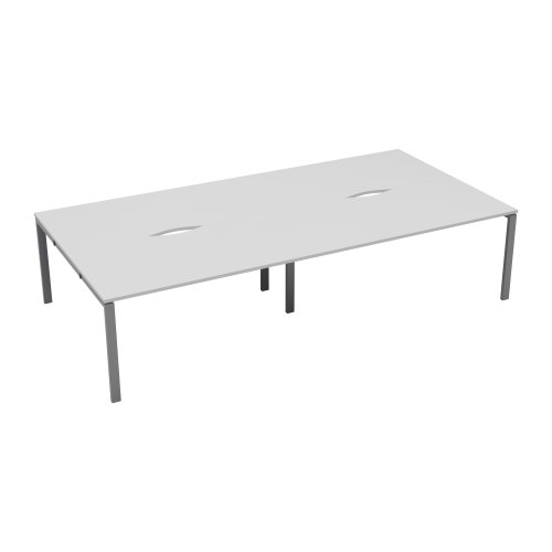 CB Bench with Cut Out: 4 Person 1200 X 800 White/Silver