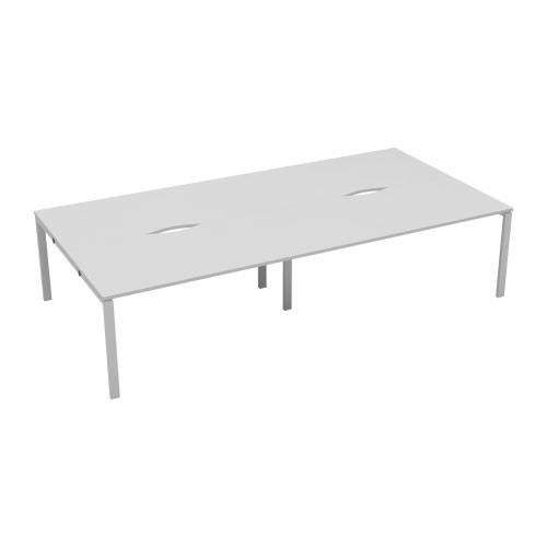 Cb 4 Person Bench Desk White County Office Supplies