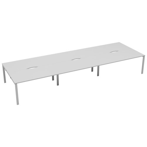 CB Bench with Cut Out: 6 Person 1200 X 800 White/White