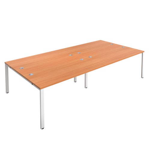 CB Bench with Cable Ports: 4 Person 1200 X 800 Beech/White