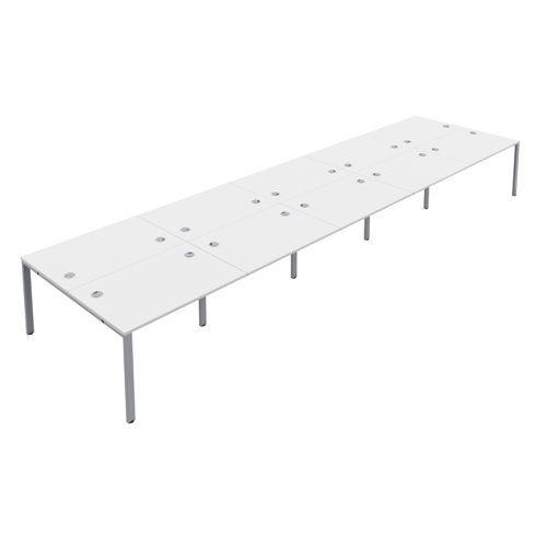 CB Bench with Cable Ports: 10 Person 1200 X 800 White/Silver