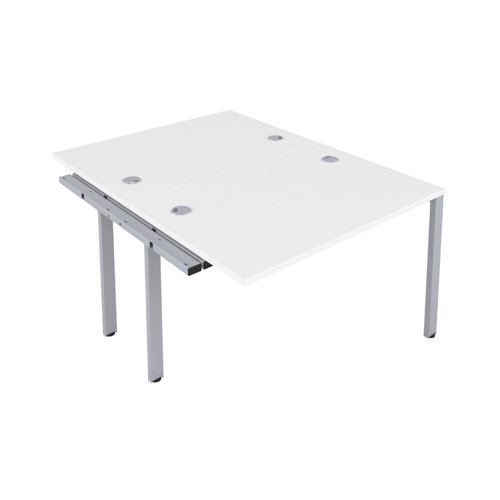 CB Bench Extension with Cable Ports: 2 Person 1200 X 800 White/Silver