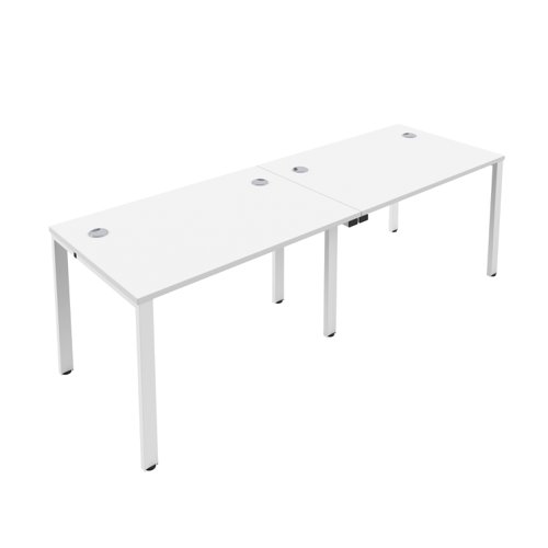 CB Single Bench with Cable Ports: 2 Person 1200 X 800 White/White