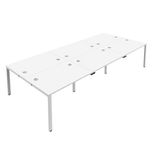 CB Bench with Cable Ports: 6 Person 1200 X 800 White/White