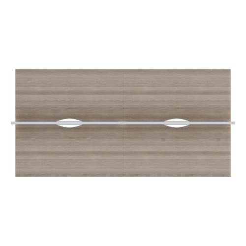 CB Bench with Cable Ports: 4 Person 1400 X 800 Grey Oak/White