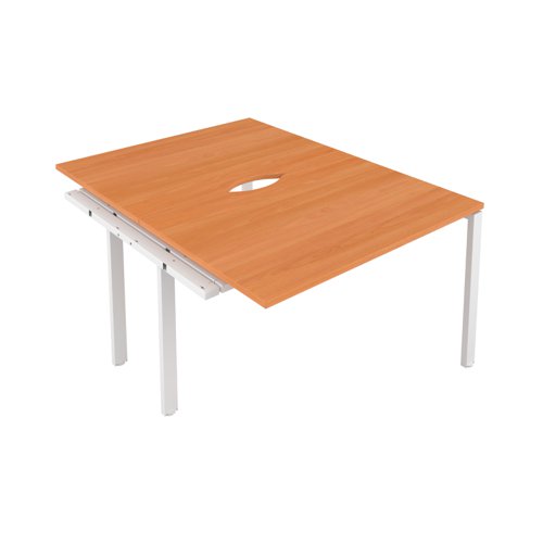 CB Bench Extension with Cut Out: 2 Person 1400 X 800 Beech/White