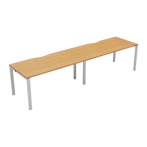 CB Single Bench with Cut Out: 2 Person 1400 X 800 Beech/White
