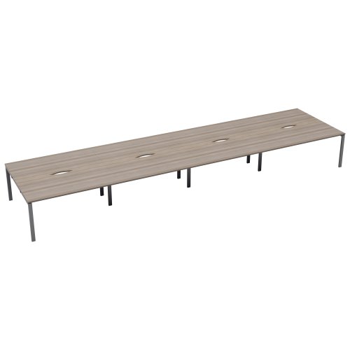 CB Bench with Cut Out: 8 Person 1400 X 800 Grey Oak/Silver