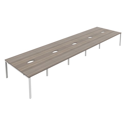 CB Bench with Cut Out: 10 Person 1400 X 800 Grey Oak/White
