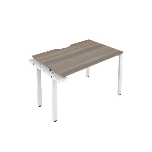 CB Bench Extension with Cut Out: 1 Person 1400 X 800 Grey Oak/White