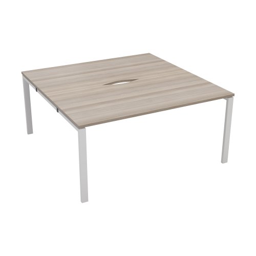 CB Bench with Cut Out: 2 Person 1400 X 800 Grey Oak/White