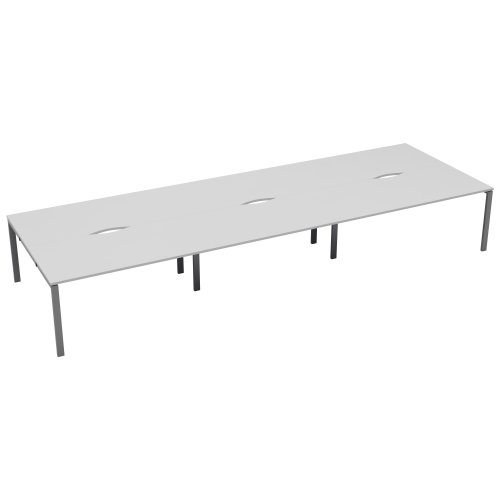 CB Bench with Cut Out: 6 Person 1400 X 800 White/Silver