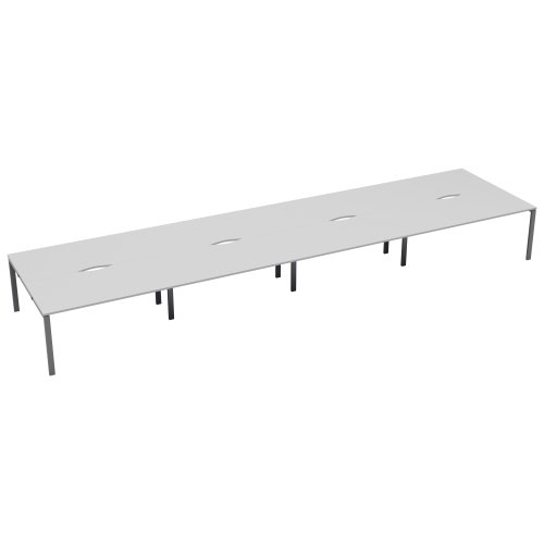 CB Bench with Cut Out: 8 Person 1400 X 800 White/Silver