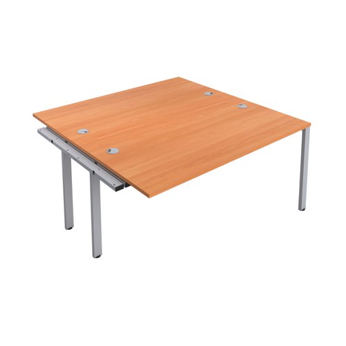 CB Bench Extension with Cable Ports: 2 Person 1400 X 800 Beech/Silver