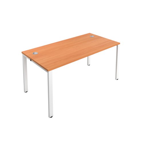 CB Bench with Cable Ports: 1 Person 1400 X 800 Beech/White