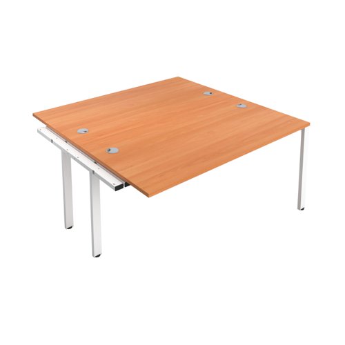 CB Bench Extension with Cable Ports: 2 Person 1400 X 800 Beech/White