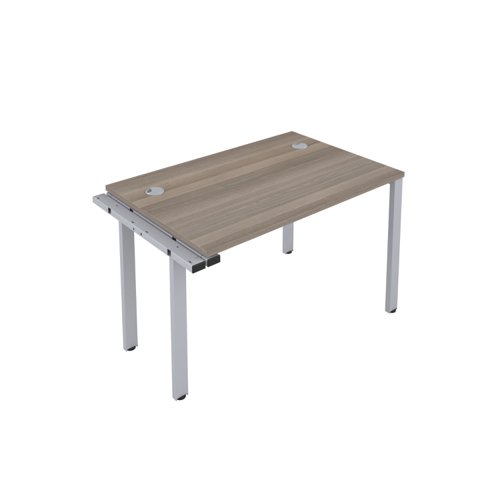 CB Bench Extension with Cable Ports: 1 Person 1400 X 800 Grey Oak/Silver