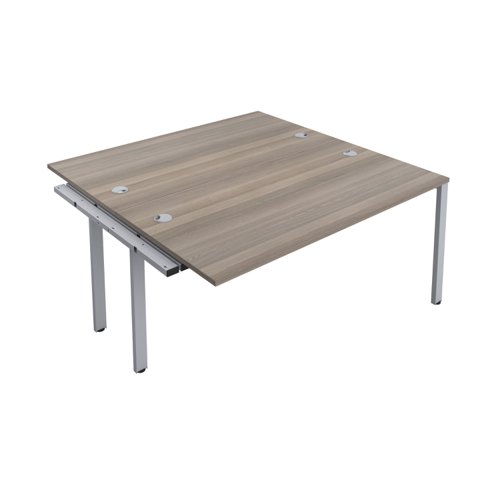 CB Bench Extension with Cable Ports: 2 Person 1400 X 800 Grey Oak/Silver