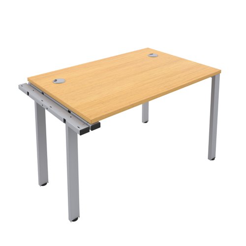 CB Bench Extension with Cable Ports: 1 Person 1400 X 800 Nova Oak/Silver